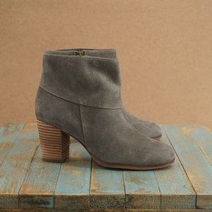 Cole Haan Gray Ankle Boots with Wooden Heel